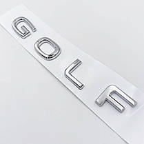 Емблема напис GOLF VW (Фольцваген) NEW type - Хром 155x20 мм, фото 5