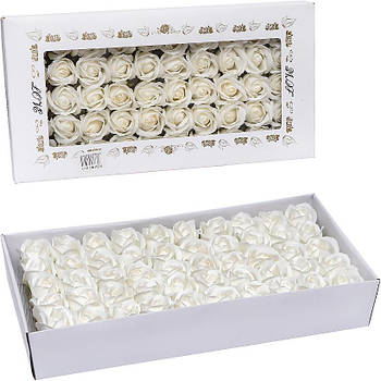 Подарункове мило для декору та подарунків 50 штук у вигляді Білої Троянди 81-3 в упаковці 50 шт
