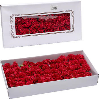 Подарункове мило для декору та подарунків 50 штук у вигляді Червоної Гвоздики 81-18 в упаковці 50 шт