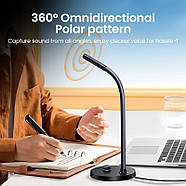 Настільний мікрофон з шумопоглинанням всеспрямований UGREEN Desktop USB Microphone (чорний) CM564, фото 4