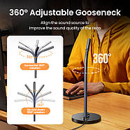 Настільний мікрофон з шумопоглинанням всеспрямований UGREEN Desktop USB Microphone (чорний) CM564, фото 7