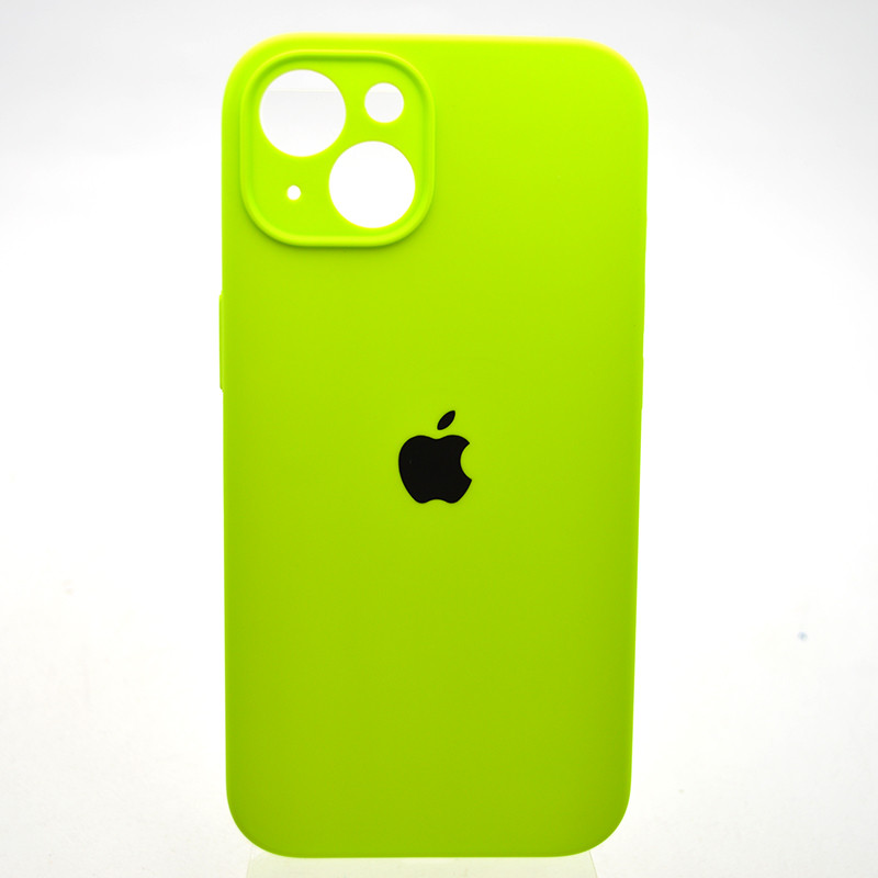 Силіконовий чохол накладка Silicon Case Full Camera для iPhone 15 Fluorescent Green, фото 1