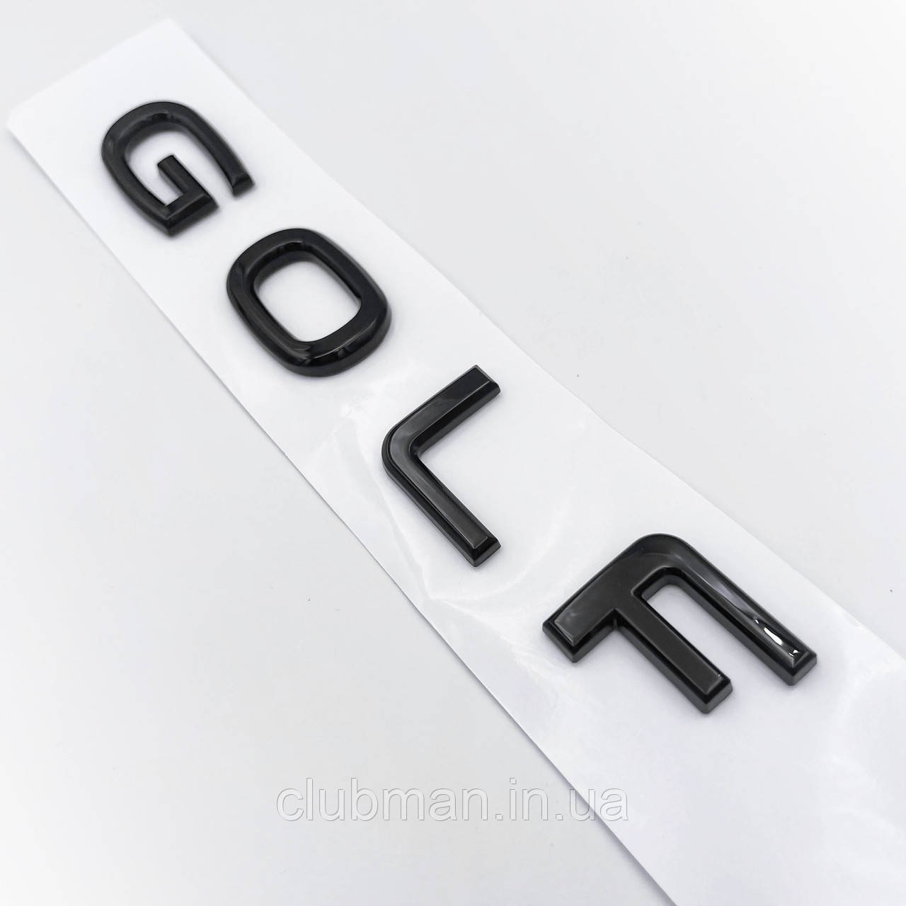 Емблема напис GOLF VW (Фольцваген) NEW type - Чорний глянець 155x20 мм