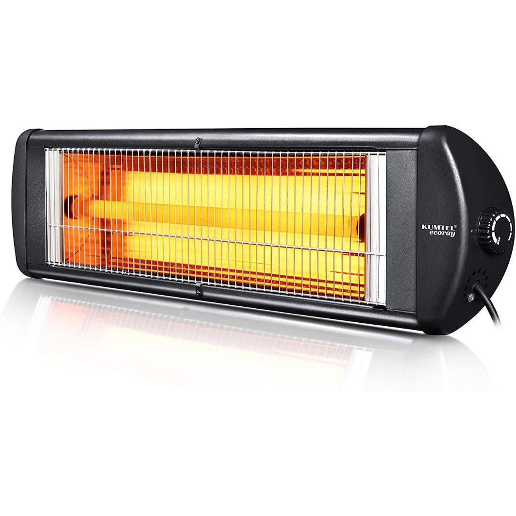 Інфрачервоний нагрівач KUMTEL EcoRay EXО-25 IP55 вологозахищений 2500 W Black UA