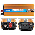 Інвертор 2000W перетворювач напруги Powerone+ ISX-2000 12В-220В, фото 2