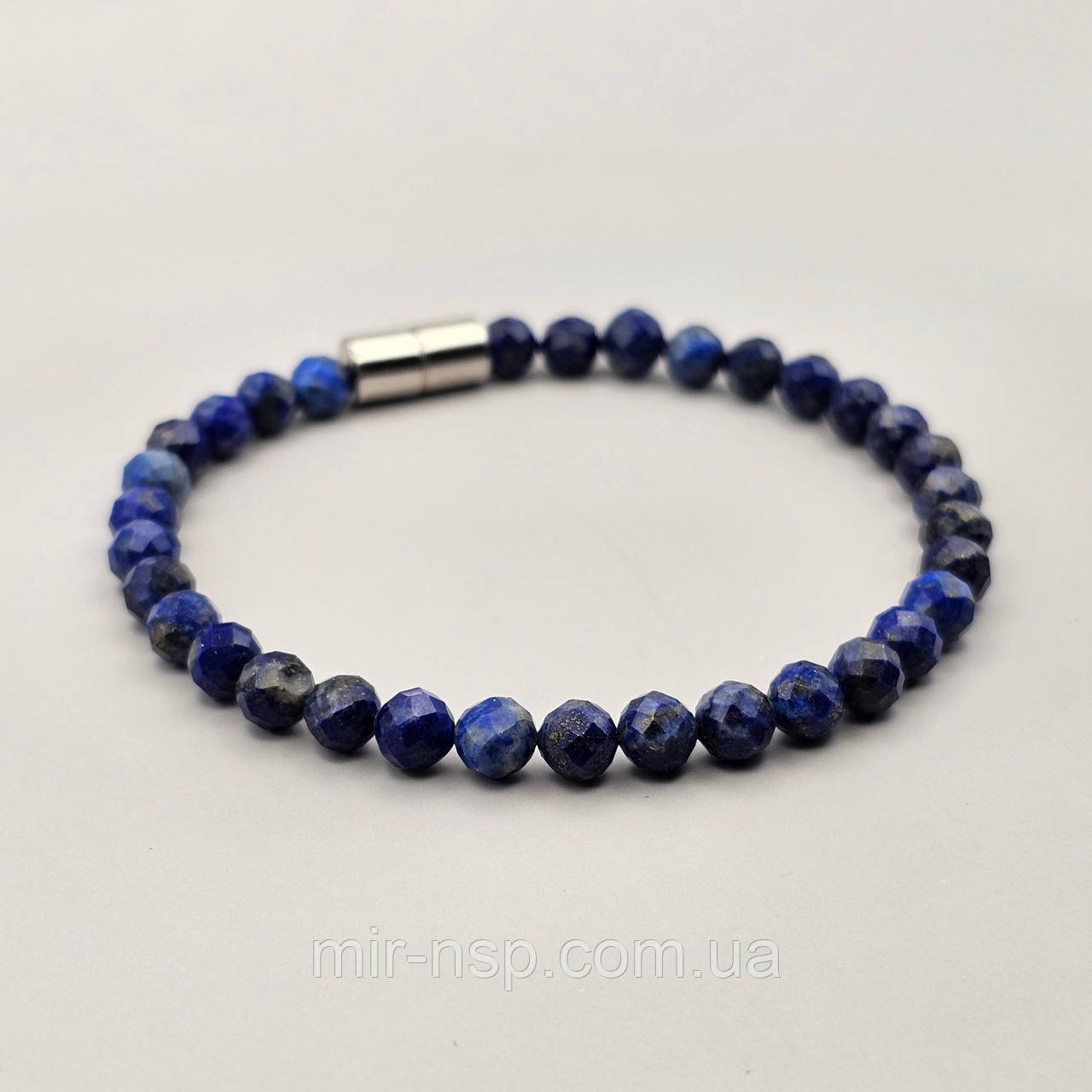 Браслет 100% натуральний лазурит 6 мм розмір 18,5, фото 1