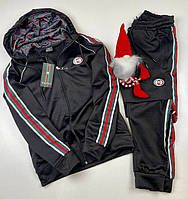 "M L" GC демисезон весна осень мужской спортивный костюм черный модный стильный брендовый Гуччи