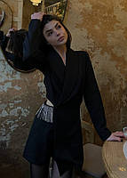 Женский костюмный комбинезон, с вырезами на талии, черный