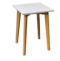 Табурет кухонний низький Міраж Білий/Натуральний з квадратним сидінням і ніжками з масиву дерева Мікс Мебель