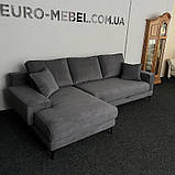 Новий розкладний кутовий в тканині диван, фото 3