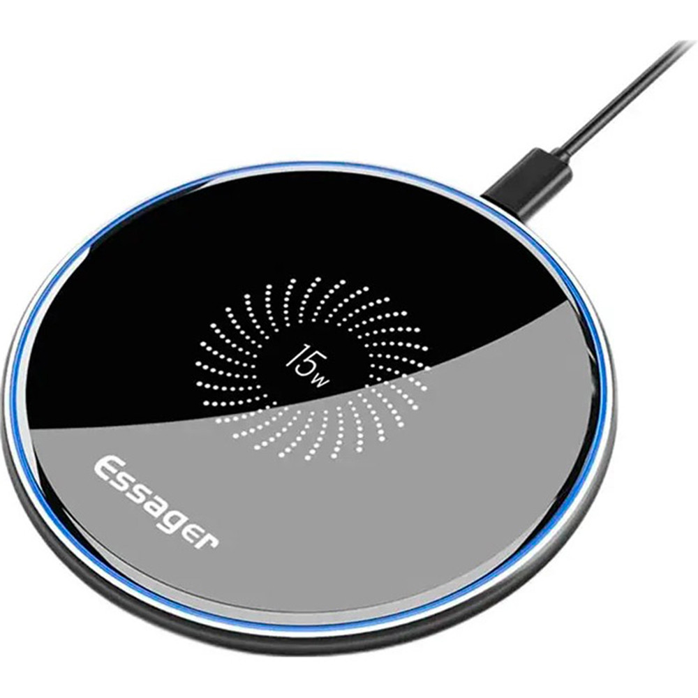 Безпровідний зарядний пристрій Essager EWXZMX-JMB01 15W для смартфонів зі стандартом Qi, Black