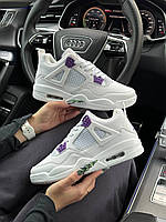 Женские термо кроссовки Nike Air Jordan Retro 4 Fleece Termo White Purple W
