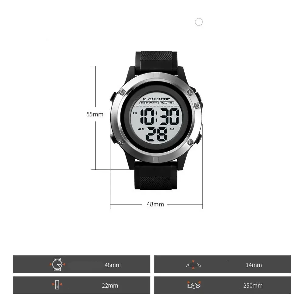 Спортивные наручные часы Skmei 1518 (Черные) - фото 9 - id-p2040364272