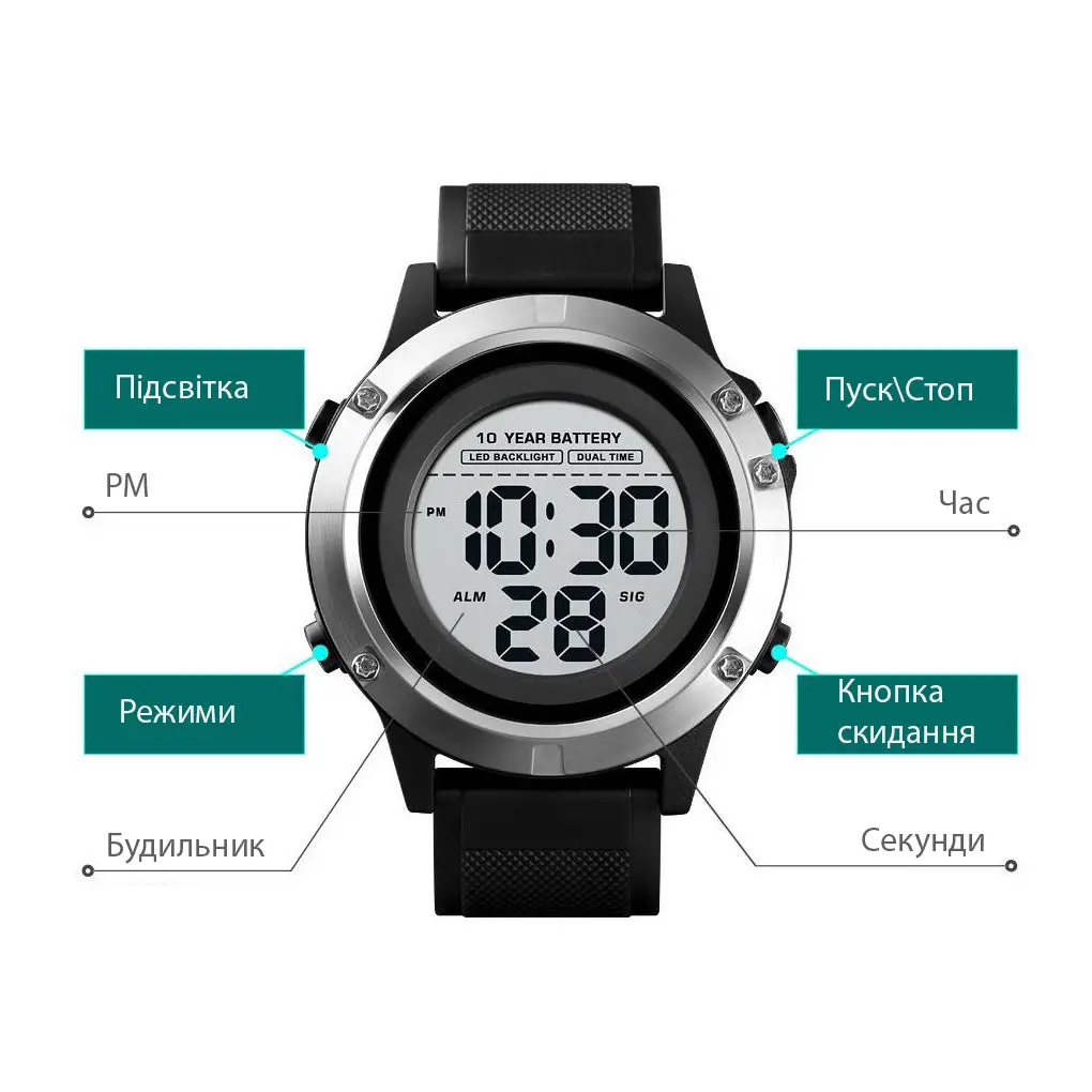 Спортивные наручные часы Skmei 1518 (Черные) - фото 8 - id-p2040364272