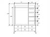 Шафа тридверна "Хюгге" з шістьмома шухлядами з натурального дерева, фото 7