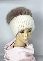 Жіноча норкова шапка кубанка Каміла Какао
