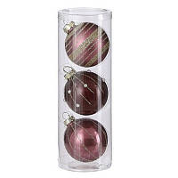 Елочные шарики 3 штуки "House of Seasons" стеклянные Игрушки для новогоднего дерева 7 см