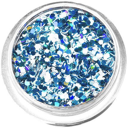Конфеті для дизайну K-11, голограмно-блакитний білий мікс, фото 1