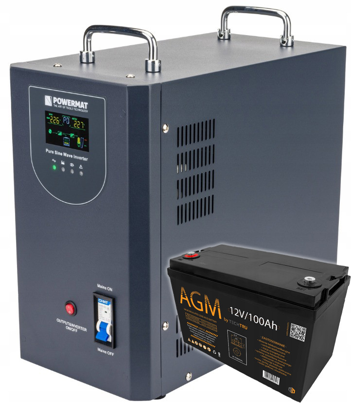 ДБЖ Powermat 5000ВА 4000Вт чиста синусоїда + аккумулятор AGM 100Ah (Польща)