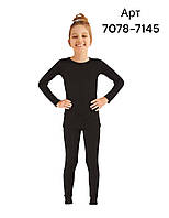 Термо костюм для дівчаток Thermal начіс лосини лонгслів Sevim Kids арт 7078-7145 Чорний