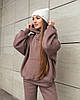 Жіночий костюм на флісі світшот з капюшоном та штани Мокко, фото 5