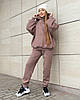 Жіночий костюм на флісі світшот з капюшоном та штани Мокко, фото 2