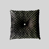 Подушка диванная плюшевая декоративная от MinkyHome 30х30 см. Графит (3044)