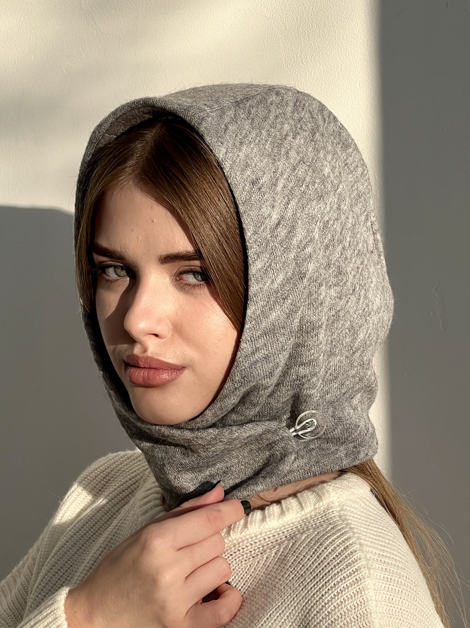 Капор жіночий теплий зимовий D.Hats колір світло сірий - фото 1 - id-p1678864476