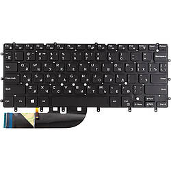 Клавіатура для ноутбука DELL XPS 13 9360 чорна, без фрейму, підсвітка KB315499