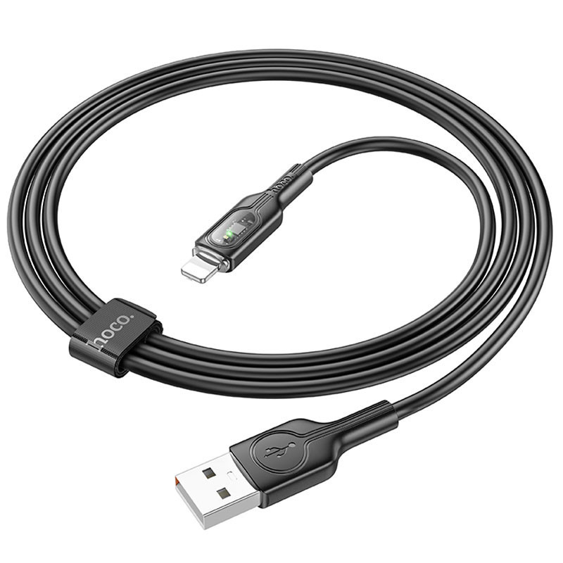Дата кабель Hoco U120 Transparent explore intelligent power-off USB to Lightning (1.2m) - фото 4 - id-p2040390179