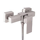 Змішувач для душу з лійкою + кран для раковини низький вилив + кран для кухні висувний вилив Lidz, фото 2