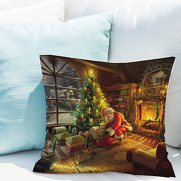 Гарна декоративна подушка з новорічним малюнком