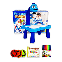 Детский стол проектор для рисования со светодиодной подсветкой синий