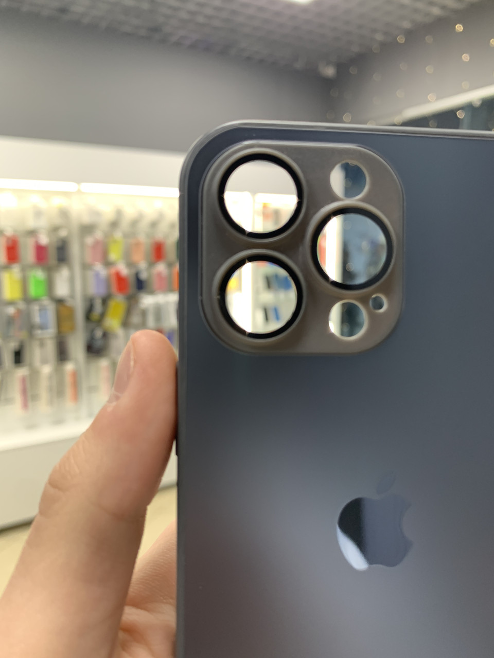 Бампер для apple iphone 13 pro, Матовый защитный стеклянный чехол с закаленным стеклом серый с magsafe - фото 7 - id-p2040412950