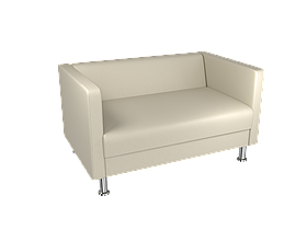 Офісний диван BNB Bongo Двомісний Білий (Колір 2200)