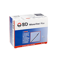 Инсулиновые шприцы U100 (BD Micro-Fine Plus) U100 1 мл 29G 0,33х12,7 мм, упаковка 100 шт.