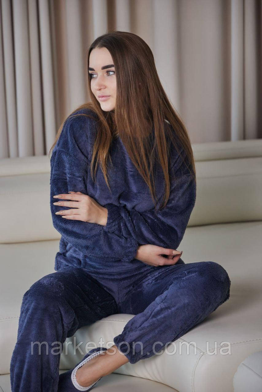 Жіноча піжама махрова тепла домашній костюм р. S,M,L,XL