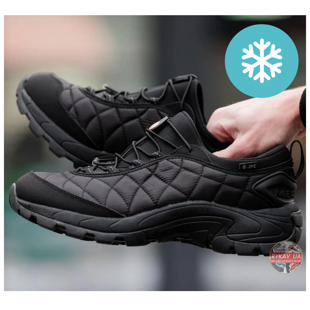 Чоловічі зимові кросівки Merrell Ice Cap Moc II Trail Iceberg Black, теплі чорні кросівки мерелл айс кап мок 2, фото 1