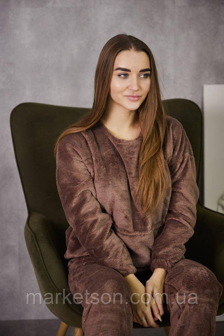 Жіноча піжама махрова тепла домашній костюм р. S,M,L,XL