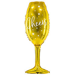 Гелієва фігура куля " Келих Cheers золотий мікс" PartyDeco