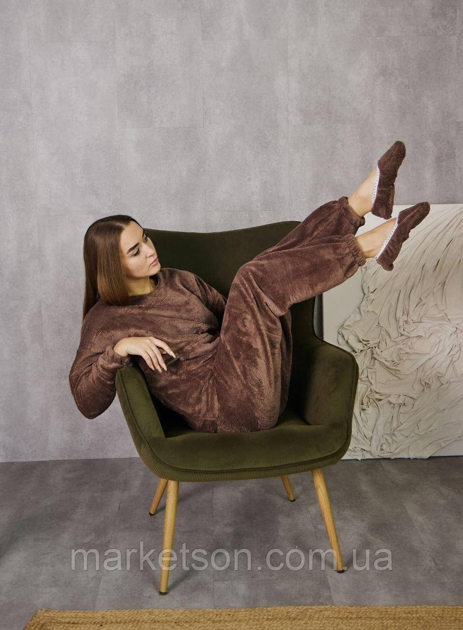 Жіноча піжама махрова тепла домашній костюм р. S,M,L,XL