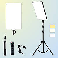Прямоугольная LED лампа 40х28cм RL-19 с пультом и штативом 2м профессиональный свет для фото видеосъёмки