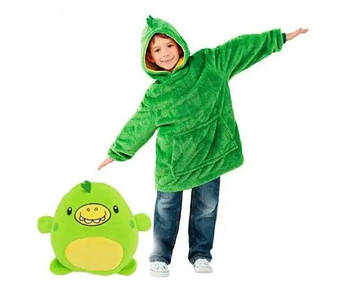 Дитячий плед з рукавами та капюшоном дитячий Huggle Pets Hoodie RD-07 Зелений