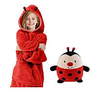 Детский плед с рукавами и капюшоном детский Huggle Pets Hoodie RD-07 Красный