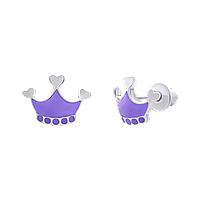 Сережки Корона фіолетова