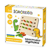 Деревянная игра Крестики-нолики Igroteco, 11х11см, 900576