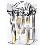 Набір столових приладів на 6 персон із нержавіючої сталі 24 предмети Набір фражі Столовий набір TK-D, фото 2