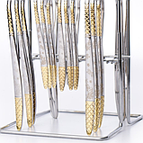 Набір столових приладів на 6 персон із нержавіючої сталі 24 предмети Набір фражі Столовий набір TK-D, фото 3