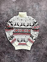 Парный новогодний свитер с оленями, Красивый рождественский свитер для пар