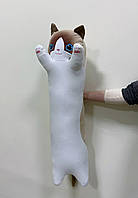 Яркая мягкая плюшевая игрушка-обнимашка Кот батон 70 см Белый